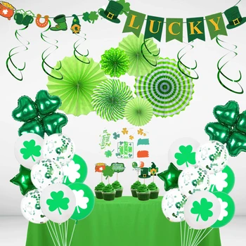 St. Patrick ' s Day Balón Ďatelina Balón Zmes Írsky Festival Four-leaf Clover Party Dekorácie Balón Nastaviť