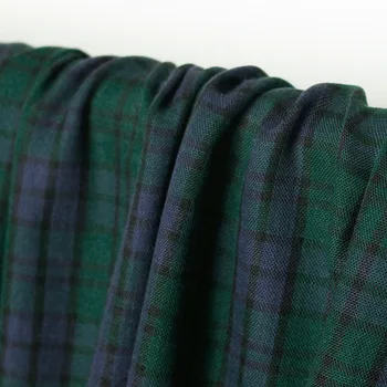 Tkaniny Modrý Zelený Kockovaný Prinited poschodové Bavlnená posteľná Bielizeň Voile Materiálov Letné Šaty DIY sušenie tkaniny ping
