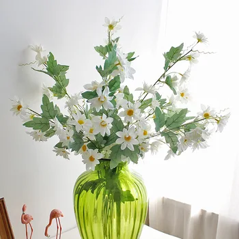 Umelé Kvety Ročník Silk Gerbera Kytice Vintage spálňa Decor Falošné Kvety Domov, Svadobné, Vianočné Dekorácie 2022