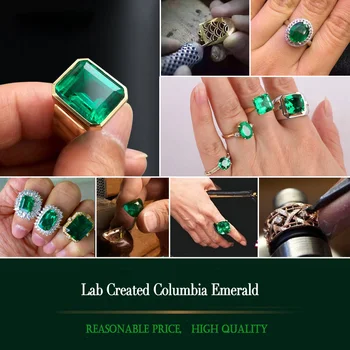VANTJ Lab Pestuje Vytvorené Columbia Emerald Voľné Drahokam CCE Okt Rez Hydrotermálne Drahokam Diy pre Striebro Zlato Ženy Šperky