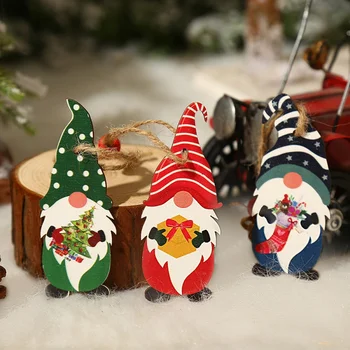 Vianočné Dodávky Americký Štýl Nábytku Dekorácie, Rekvizity Maľované Roztomilý Lesa Muž Prívesok Vianočný Darček Drevený Prívesok