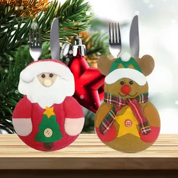 Vianočné Príbory Taška Dekoratívne Nádherné Slávnostné Rekvizity netkanej Textílie Vianoce, Santa Claus Stolový Kryt