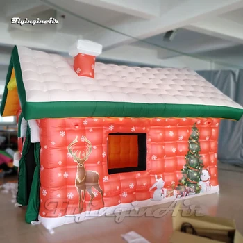 Vonkajšie Zimné Dom na Mieru Reklamné Nafukovacie Stan 6m Červená Chata Vyhodiť Vianočné Chata Pre Nový Rok Dekorácie