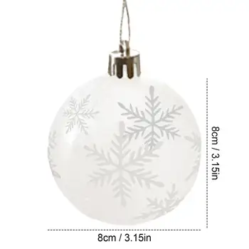 White Vianočné Ozdoby Na Stromček, Biela Jasné, Ozdoby na Vianočné stromčeky Veľké Nerozbitné ABS Ozdoby na Vianočný Stromček