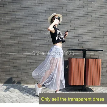 XXXL Transparentné dĺžka Sukne pre Ženy, Elegantné Vysoký Pás Skladaný Tylu Sukne plesové Šaty, čipky Oblečenie prispôsobenie