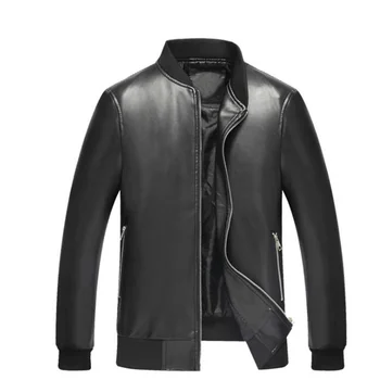 Čierna hnedá kožená bunda na motocykel mužov teplé velvet zahustiť pu oblečenie pánske kožené bundy a coats biker B412