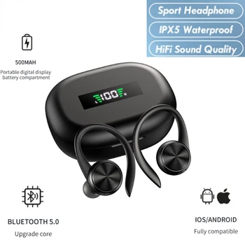 Športové Bluetooth IPX5 Bezdrôtové HiFi Stereo Hudobné Slúchadlá Nepremokavé Ucho Háčiky Slúchadlá TWS Slúchadlá Airdots S Mic