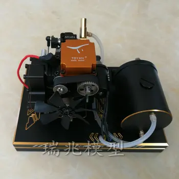 Štvortaktné Metanol Motora DIY Benzín, Generátor Model Power Mini Ventilátor Jedno-tlačidlo Štart
