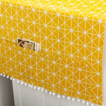 Žltá geometrické farby valčekom práčka kryt nočný stolík kryt tkaniny bavlnené a ľanové kryt uterák chladnička kryt